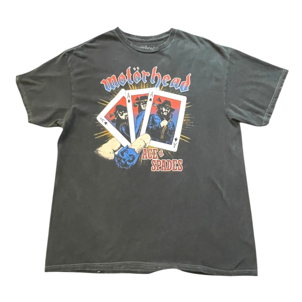 Motorhead Ace Of Spades Men's Gray Short Sleeve LARGE Vintage Throwback T-Shirt